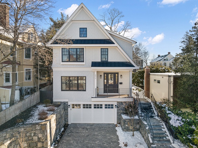 A CUSTOM-BUILT HOME at 377 Wayland Ave. on the East Side of Providence constructed in 2020 near Blackstone Boulevard Park recently sold for $2.2 million. / COURTESY RESIDENTIAL PROPERTIES LTD.