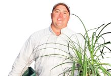 Matthew A. Fannon the prop Matthew A. Fannon poses with a plant from his office and a recycling bin, representing the different recycling streams that have been established on the Johnson & Wales University campus.