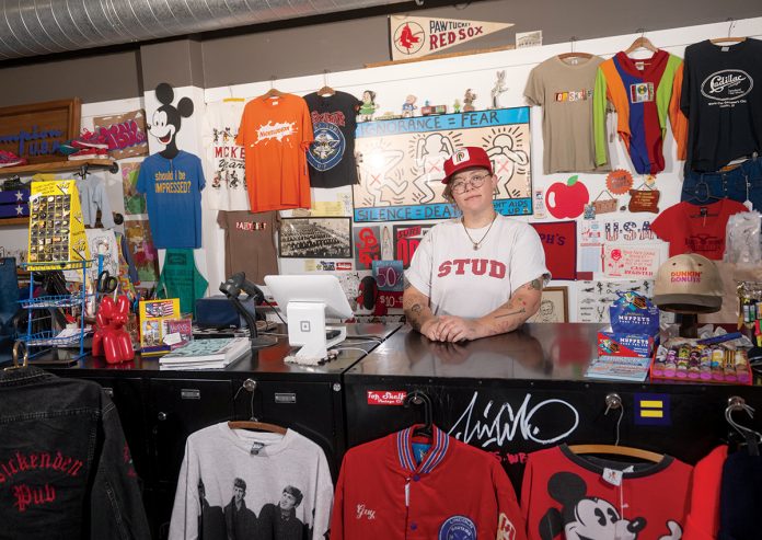 NOSTALGIA RENAISSANCE: Annie Schisler, co-owner of Top Shelf Vintage Co. in Pawtucket, says she’s noticed a resurgence in the desire to own vintage items during and after the COVID-19 pandemic, which she feels comes from the escapism of rediscovering old favorites. PBN PHOTO/PAUL J. SPETRINI