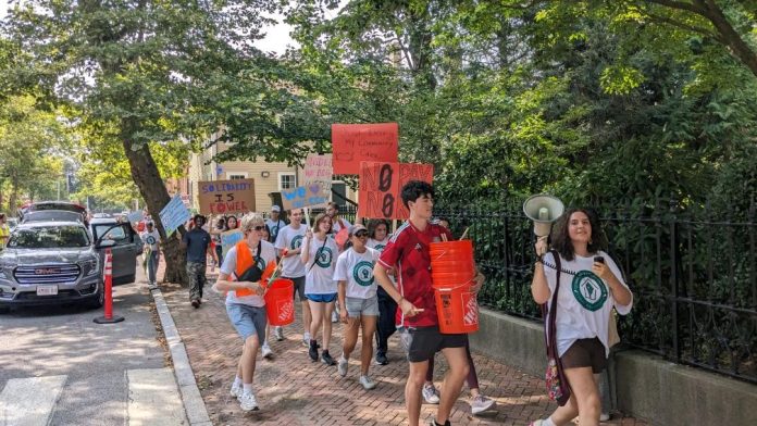 MORE THAN 100 Labor Organization of Community Coordinators AFT/RIFTHP Local 6516 members began an open-ended strike Wednesday at Brown University. / COURTESY JAMES SKRETTA MORE THAN 100 Labor Organization of Community Coordinators AFT/RIFTHP Local 6516 members began an open-ended strike Wednesday at Brown University. / COURTESY JAMES SKRETTA