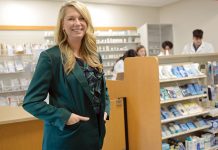 Kerry LaPlante FINDING INSPIRATION: Kerry LaPlante, dean of the University of Rhode Island College of Pharmacy, was inspired by her neighborhood pharmacist in her native Buffalo, N.Y., to work in health care.
PBN PHOTO/ELIZABETH GRAHAM