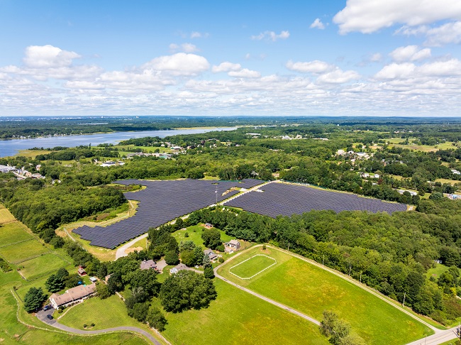 CONSTRUCTION ON A new, 9.4-megawatt solar farm development at the former Windmill Hill golf course property on Schoolhouse Road in Warren has concluded. / COURTESY NEXAMP
