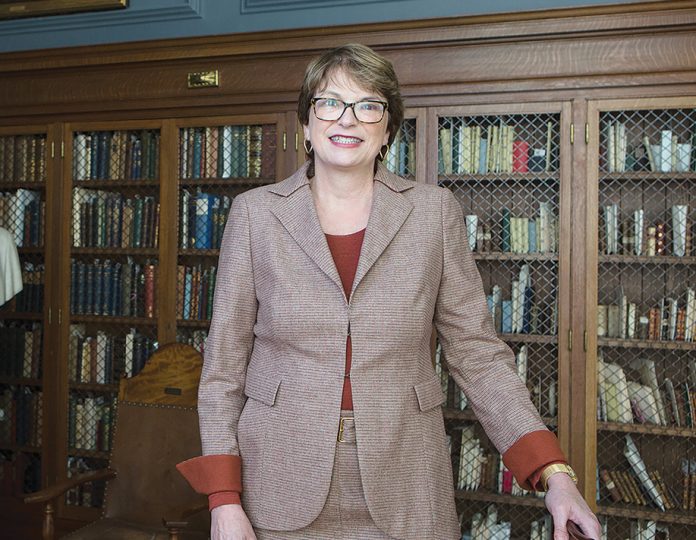 EDUCATION DISCUSSION: Brown University President Christina H. Paxson will be the guest speaker of the Greater Providence Chamber of Commerce’s annual meeting on Nov. 25 at the R.I. Convention Center.  PBN FILE PHOTO/RUPERT WHITELEY