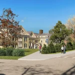 A RENDERING shows a new Salve Regina University student resident hall on on the corner of Shepard and Lawrence avenues in Newport. / COURTESY SALVE REGINA UNIVERSITY
