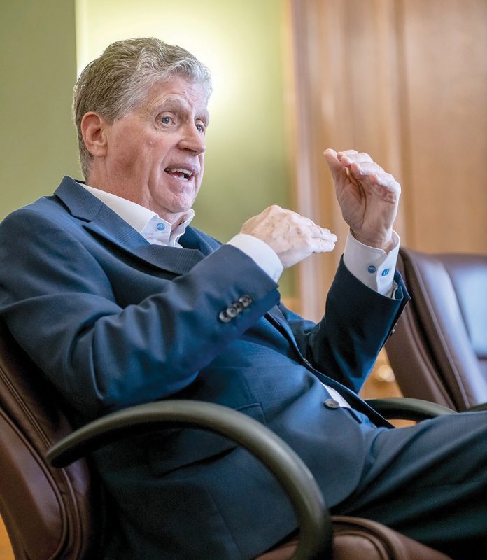 BUSINESS DISCUSSION: Gov. Daniel J. McKee will be part of a small-business roundtable discussion hosted by the Greater Providence Chamber of Commerce on Feb. 10 at the Chamber.  PBN FILE PHOTO/­MICHAEL SALERNO
