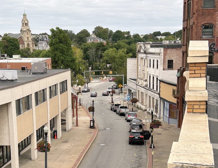 BOOST NEEDED: Main Street in downtown Pawtucket has struggled to return to its glory days of decades ago. The city is looking to hire a public relations firm to tout the positive developments in a community that has experienced setbacks recently, including the news that Hasbro Inc. is looking to move to Boston.  PBN PHOTO/WILLIAM HAMILTON