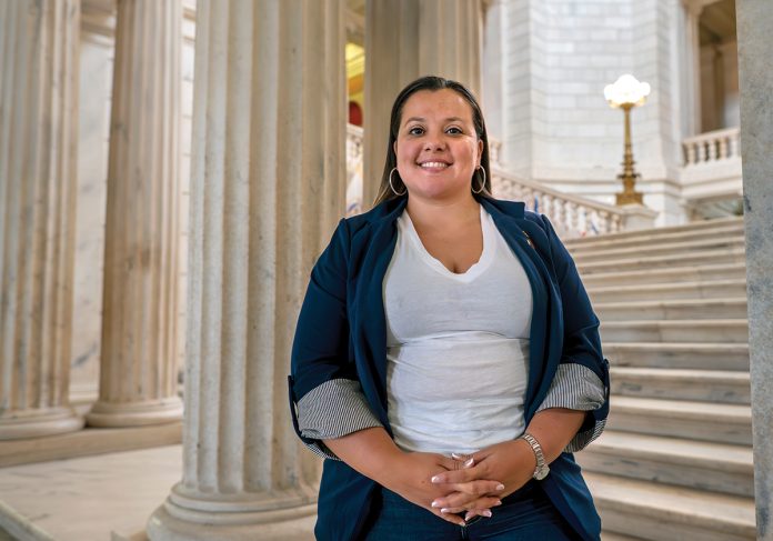 AT IT AGAIN: State Rep. Karen Alzate, D-Pawtucket, says the first bill she filed this legislative session was one that would restrict payday lenders, a measure that some legislators have been trying to get passed for more than a decade.  PBN PHOTO/­MICHAEL SALERNO