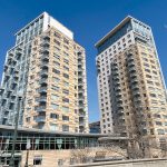 LIVING THE HIGH LIFE: Waterplace Towers in downtown Providence contains luxury apartments, but don’t expect to rent them at a bargain rate right now.  PBN PHOTO/­WILLIAM HAMILTON