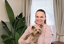 HOMEMADE TREATS: Shay Nese with her dog Marley and some of her Surfside Paws organic dog treats.  PBN PHOTO/MICHAEL SALERNO