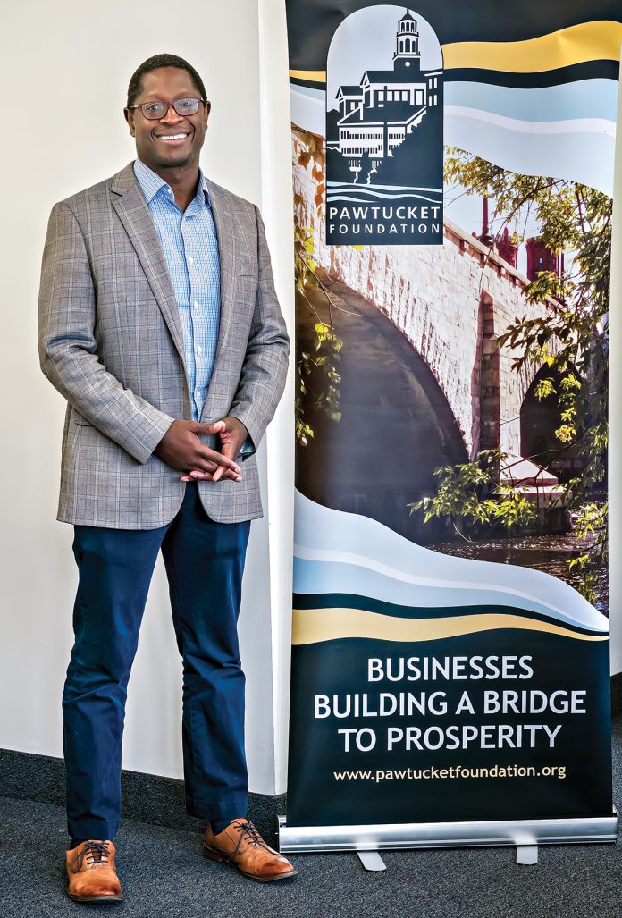 Gaetan L. Kashala was named executive director of The Pawtucket Foundation in April 2024. He previously served as engagement director for the Associated Industries of  Massachusetts business association. / PBN PHOTO/MICHAEL SALERNO