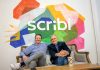 CONNECTING CO-WORKERS: In the post-pandemic world of remote and hybrid work, CEO Matthew Kaplan, left, and Chief Resource Officer Jeffrey Sparr founded Scribl in Pawtucket last year to bring back the feeling of connection in the workplace through doodles, creativity and team building.  PBN PHOTO/MICHAEL SALERNO