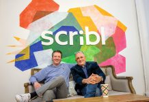 CONNECTING CO-WORKERS: In the post-pandemic world of remote and hybrid work, CEO Matthew Kaplan, left, and Chief Resource Officer Jeffrey Sparr founded Scribl in Pawtucket last year to bring back the feeling of connection in the workplace through doodles, creativity and team building.  PBN PHOTO/MICHAEL SALERNO