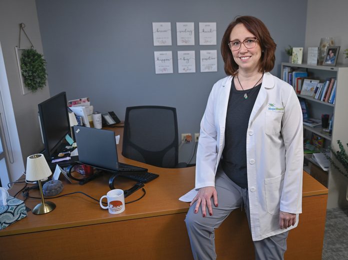 Lisa Wasson, HopeHealth community nurse educator / PBN PHOTO/PAUL J. SPETRINI Lisa Wasson, HopeHealth community nurse educator / PBN PHOTO/PAUL J. SPETRINI