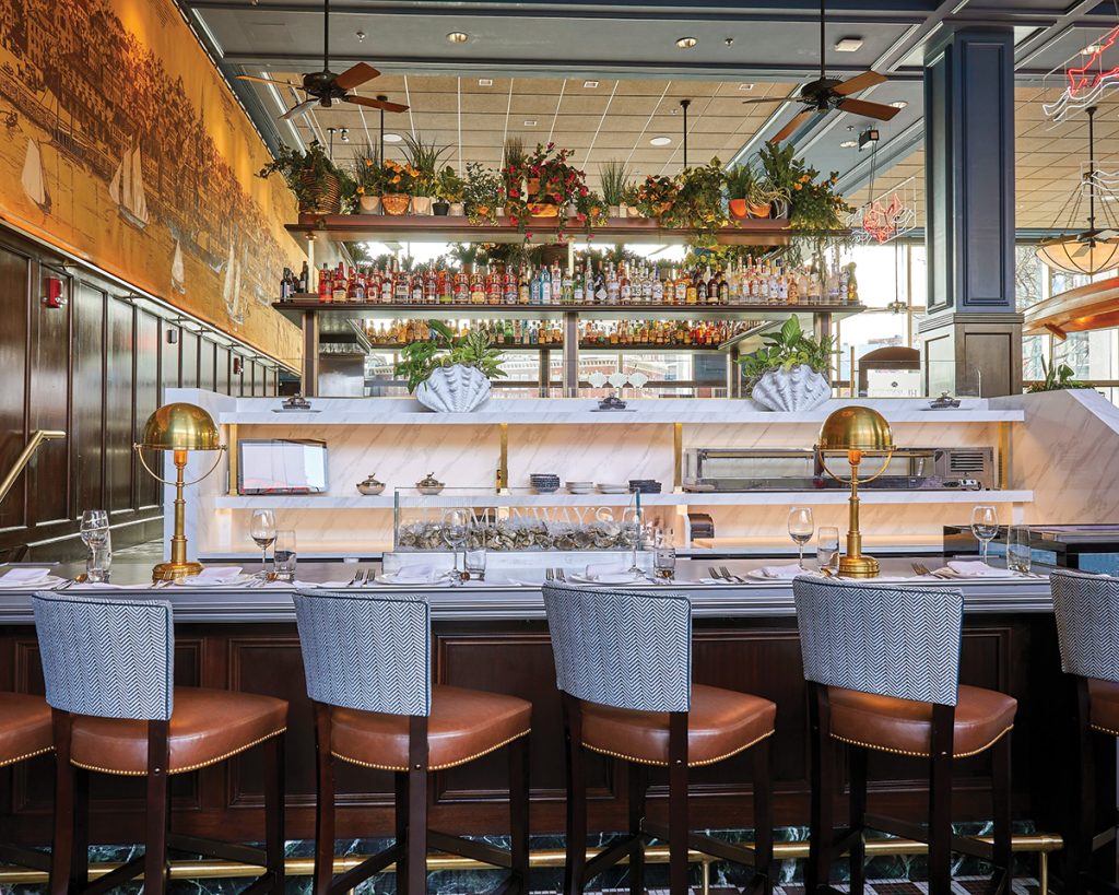 REVAMPED RAW BAR: The new Raw Bar at Hemenway’s Seafood Grill & Oyster Bar in Providence has been a hit with customers since the restaurant reopened in early March following a winter refresh.
COURTESY NEWPORT RESTAURANT GROUP