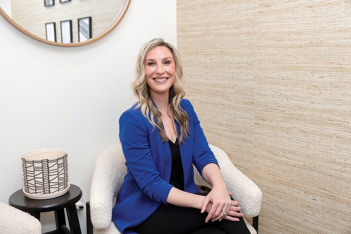 HAVING A VISION: Among Molly Stach’s achievements as Sweenor Builders Inc.’s chief marketing officer are spearheading the company’s website relaunch, luxury media collaborations, targeted paid advertising strategy and content creation.  PBN PHOTO/TRACY JENKINS