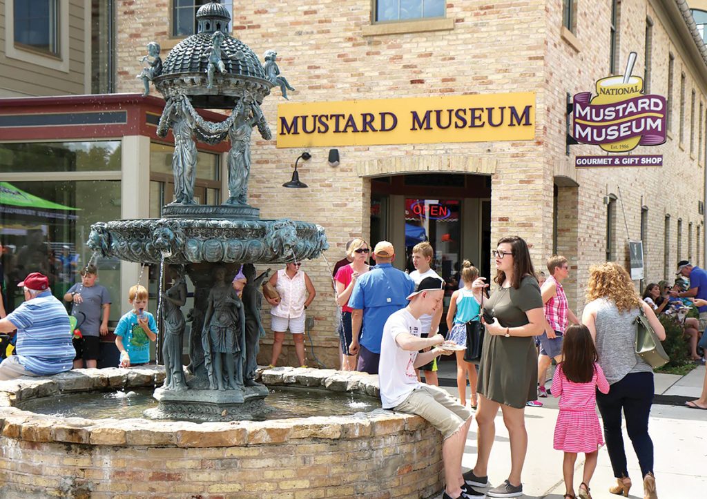 A CUT ABOVE: A crowd gathers outside the National Mustard Museum in Middleton, Wis., which recently held the World-Wide Mustard Competition, where Boston served as a judging site. Winners will be selected in May.
COURTESY NATIONAL MUSTARD MUSEUM
