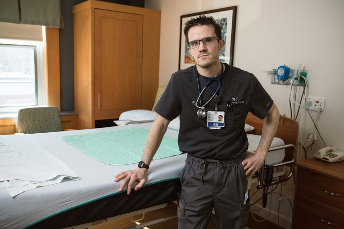 Justin A. Millan, HopeHealth registered nurse / PBN PHOTO/RUPERT WHITELY