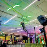 Franchisee: David Medeiros RIDING HIGH: David Medeiros, owner of the Urban Air Adventure Park franchise in Warwick, shows off the facility’s sky rider.
PBN PHOTO/
MICHAEL SALERNO