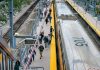 HOMEWARD BOUND: Passengers disembark from a commuter train at the Pawtucket-Central Falls station on a recent weekday afternoon. The train arrived from Boston.  PBN PHOTO/MICHAEL SALERNO