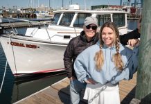 ROLE REVERSAL: Coral Rose Aiello assumed the captaincy of the Sara Star Fishing Charter’s Coral Rose boat from her father, Joseph Aiello, in 2023, effectively making him first mate. Under her leadership, the Newport-based business continues to thrive.  PBN PHOTO/DAVID HANSEN