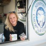 FLAVORS IN DEMAND: Newport Chowder Co. LLC owner Katie Potter offers some of her infamous seafood chowder from one of her two food trucks.  PBN FILE PHOTO/DAVID HANSEN