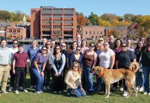 OUT FOR A STROLL: Employees at Chisholm Chisholm & Kilpatrick Ltd. go out for a group well-being walk.  COURTESY CHISHOLM CHISHOLM & KILPATRICK LTD.