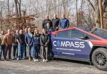 Compass IT Compliance LLC KEEP ON TRUCKING: Members of the Compass IT Compliance LLC team gather at the company’s North Providence headquarters with the company Tesla Cybertruck.
COURTESY COMPASS IT COMPLIANCE LLC