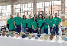 SUPER BOWLS: Delta Dental of Rhode Island employees participate in a recent Rhode Island Community Food Bank Empty Bowls fundraiser.  COURTESY DELTA DENTAL OF RHODE ISLAND