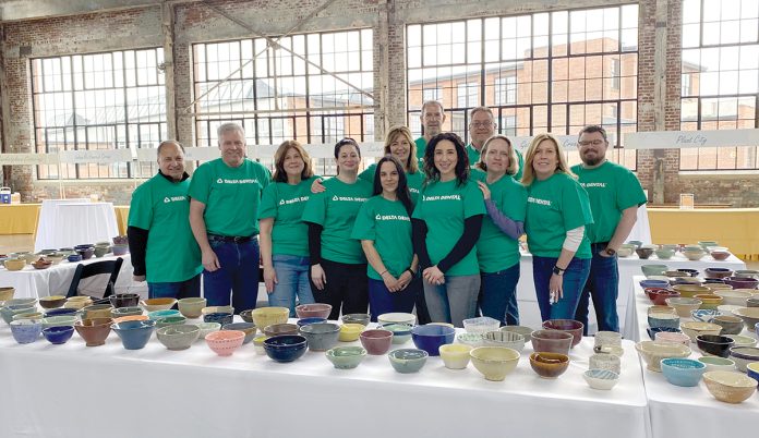 SUPER BOWLS: Delta Dental of Rhode Island employees participate in a recent Rhode Island Community Food Bank Empty Bowls fundraiser.
COURTESY DELTA DENTAL OF RHODE ISLAND SUPER BOWLS: Delta Dental of Rhode Island employees participate in a recent Rhode Island Community Food Bank Empty Bowls fundraiser.
COURTESY DELTA DENTAL OF RHODE ISLAND