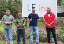 BALLING OUT: LFI Inc. employees get ready to participate in a game of bocce.  COURTESY LFI INC.