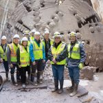 Narragansett Bay Commission BIG DIG: Narragansett Bay Commission staffers stand beside boring equipment in a combined sewer overflow underground tunnel.
COURTESY NARRAGANSETT BAY COMMISSION