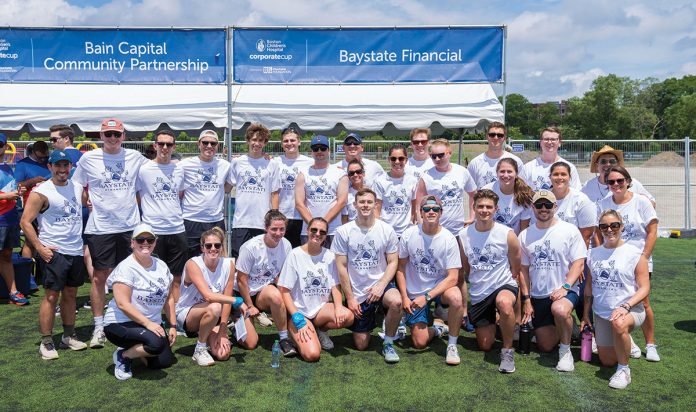 CUP CRAZY: Baystate Financial employees and advisers participate in the Boston Children’s Hospital’s Corporate Cup in 2024.   COURTESY BAYSTATE FINANCIAL