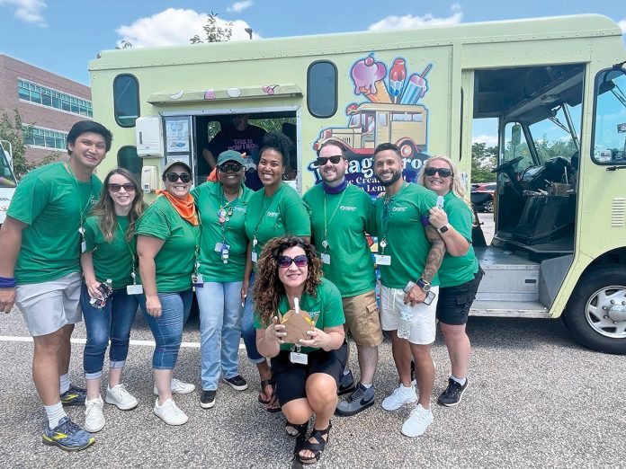 TASTY TREATS: Neighborhood Health Plan of Rhode Island employees gather for some ice cream outside.
COURTESY NEIGHBORHOOD HEALTH PLAN OF RHODE ISLAND TASTY TREATS: Neighborhood Health Plan of Rhode Island employees gather for some ice cream outside.
COURTESY NEIGHBORHOOD HEALTH PLAN OF RHODE ISLAND