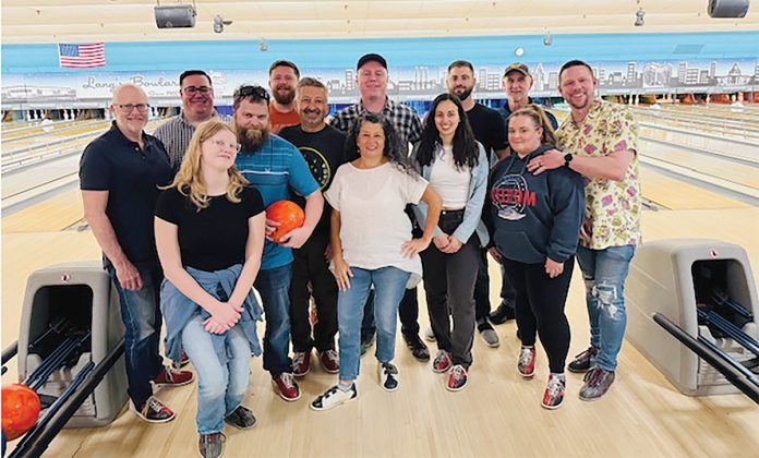 EVENING BOWL: Vertikal6 employees enjoy an evening on the  lanes at Lang’s Bowlarama Inc. in Cranston. COURTESY VERTIKAL6