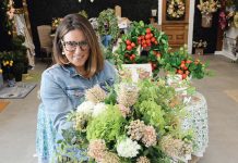 FLORAL SHOP: Jessica Billings has sold artificial floral arrangements through her online store The Accidental Farmer Co. for years. In May, she opened her first brick-and-mortar store called Farmgirl’s Front Porch in North Kingstown.  PBN PHOTO/ELIZABETH GRAHAM