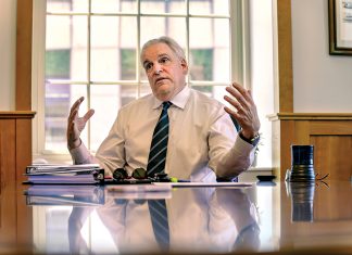 HEALTH KICK: Attorney General Peter F. Neronha has focused much of his attention during his tenure in office on the state’s health care system. He says it remains a top priority for the final 18 months of his term.  PBN PHOTO/MICHAEL SALERNO
