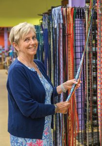 TAKE YOUR PICK: Alice Nichols is the founder and owner of Up Country, an East Providence manufacturer of pet collars and leashes that has 120 to 130 different designs available each year.
PBN PHOTO/MICHAEL SALERNO