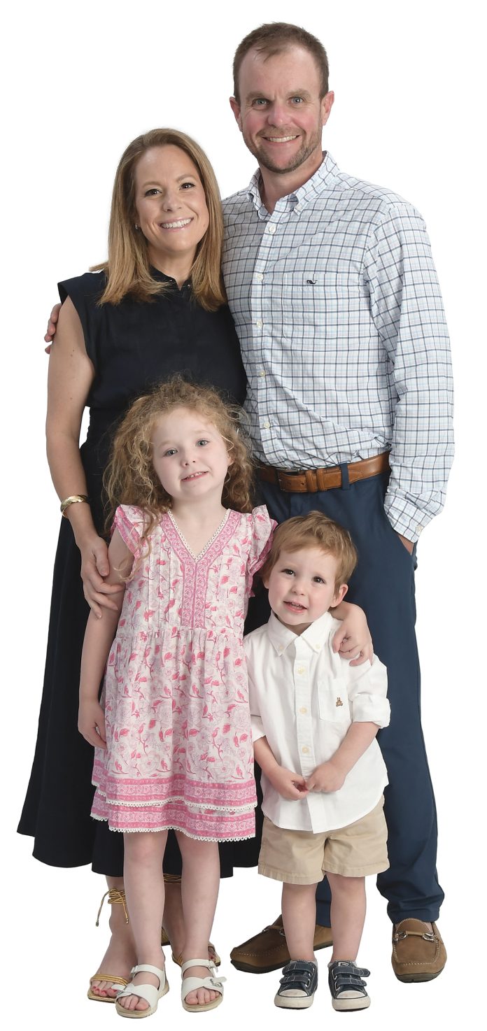 the prop Allison Fleet poses with her husband, Zach; her daughter, Charlotte, 5; and son, Archie, 3. the prop Allison Fleet poses with her husband, Zach; her daughter, Charlotte, 5; and son, Archie, 3.