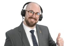 Jason Furlan the prop Jason Furlan wears his customer service phone headset, representing the roots of how his career has been shaped over time.