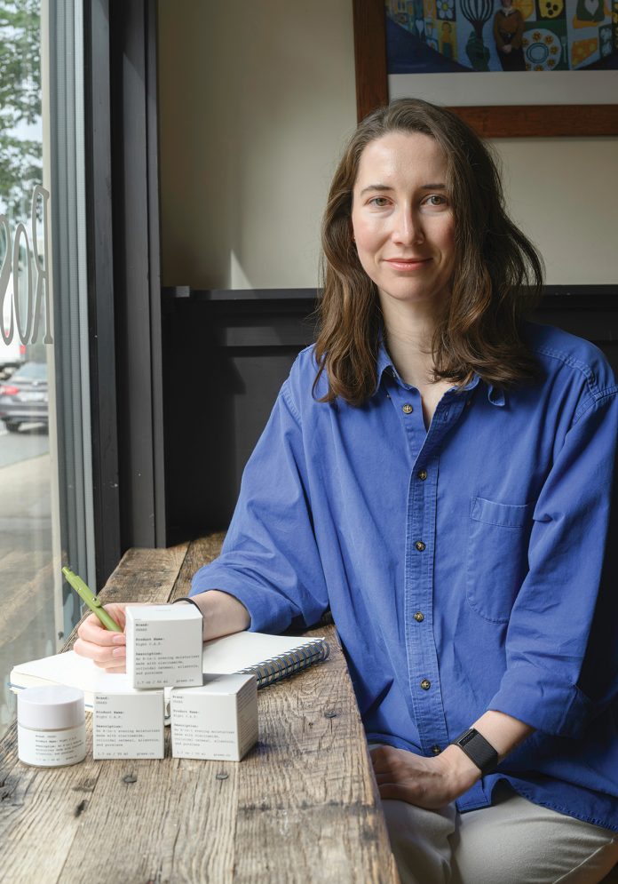 LESS IS MORE: GRAES owner Rebecca Martin developed an 8-in-1 skin care cream called Night C.A.P. to cut down on the need for multiple products.  PBN PHOTO/MICHAEL SALERNO
