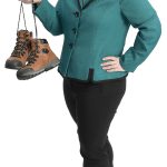 Jennifer Rousseau the prop Jennifer Rousseau holds a pair of hiking boots, representing one of her favorite pastimes and symbolizing the journey of entrepreneurship.