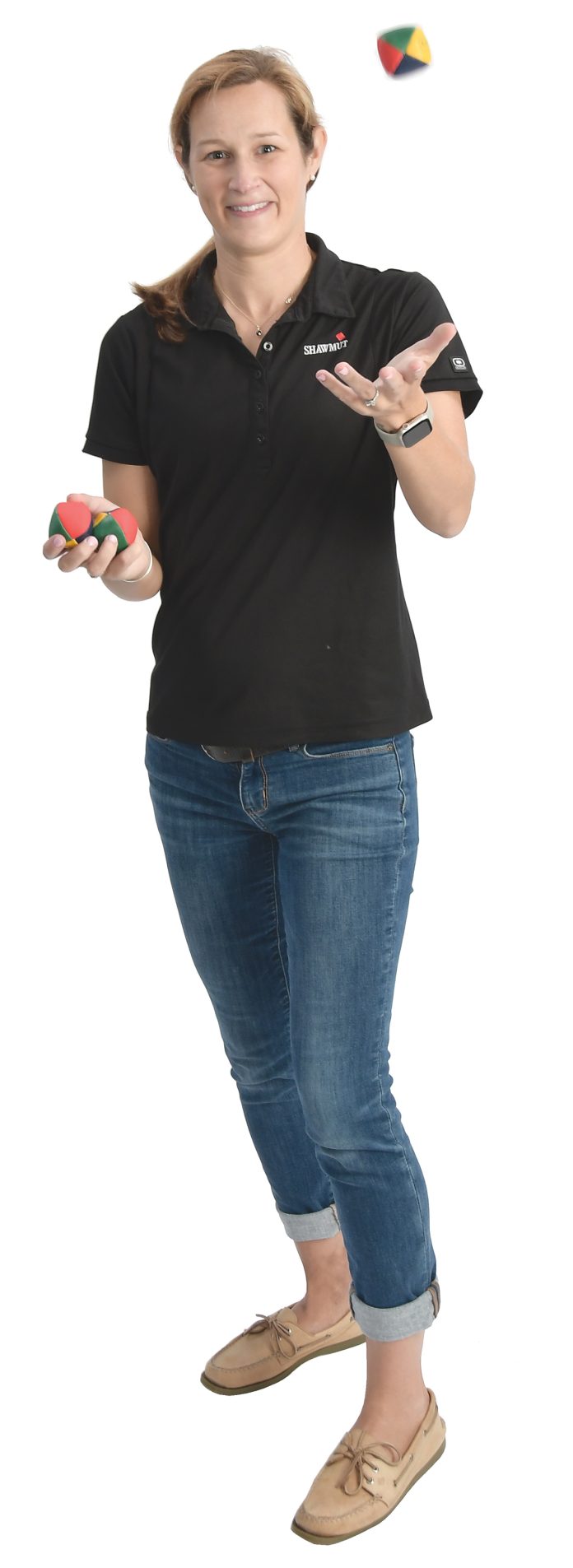 the prop Ashley Shawyer holds a set of juggling balls,
representing many tasks she constantly keeps in the air, both
personally and professionally. the prop Ashley Shawyer holds a set of juggling balls,
representing many tasks she constantly keeps in the air, both
personally and professionally.