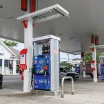PRIMING THE PUMP: Customers at the Alltown gas station in South Kingstown who have an E-ZPass can now use a mobile payment service to pay for gas without having to pull out their wallet. Four other gas stations in Rhode Island have the “Driven by E-ZPass” service. The number of stations offering the service is expected to expand, as are the types of transactions for which “Driven by E-ZPass” can be used.  PBN PHOTO/MICHAEL SALERNO