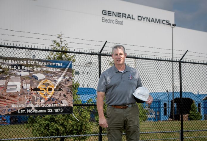 UNCONVENTIONAL ROUTE: Blake Laverdiere, General Dynamics Electric Boat’s program manager, opted to enter a state workforce pipeline program in lieu of college to work his way up the company ladder.  PBN PHOTO/JOSH EDENBAUM