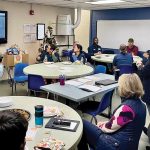 At Groov-Pin, feeling fit puts employees in a good ‘Groov’ CLASS IN SESSION: Groov-Pin Corp. employees attend a financial lunch-and-learn session at the Smithfield-based company’s manufacturing plant.
COURTESY GROOV-PIN CORP.