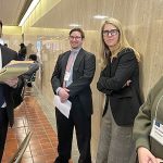 Lawyers try to adapt as pro bono needs rise FREE TO ASSIST: A mix of attorneys and law students staff the eviction help desk at District Court in the Garrahy Judicial Complex in Providence. Such pro bono work has declined in some areas since January. In the photo are, from left, Brian Furgal of Rhode Island Legal Services; Roger Williams University law student Michael Dabramo; Suzanne Harrington-Steppen, clinical professor of law and associate director of pro bono programs at RWU Law; and law student Megan Graham.
COURTESY ELIZA VORENBERG