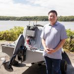Providence startup building AI-powered robot fleet for U.S. Navy ROBOTIC SHIP: Paul Lwin is co-founder and CEO of Havoc AI, a software-first defense startup that he launched with Joe Turner in 2024 to build artificial intelligence-powered uncrewed surface maritime vessels.
PBN PHOTO/TRACY JENKINS