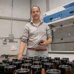 Juice Robotics provides a deep blue opportunity OCEAN FLOOR PLAN: Juice Robotics LLC Chief Technology Officer Matt Jewell poses with the company’s new sensors designed to explore the deep ocean.
PBN PHOTO/JOSH EDENBAUM