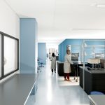 Ocean State Labs puts open layout to the test ROOM TO ROAM: The 30,000-square-foot Ocean State Labs, on the fourth floor of 150 Richmond St., in Providence will feature lots of exterior and interior windows between labs and offices to give a sense of openness and inspire collaboration, the designers say.
COURTESY OCEAN STATE LABS