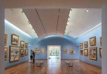 THE WESTERLY Museum of American Impressionism, founded by Westerly High School graduates and philanthropists Dr. Thomas P. and Cynthia D. Sculco officially opened to the public on Watch Hill Road on Thursday. / WARREN JAGGER PHOTOGRAPHY